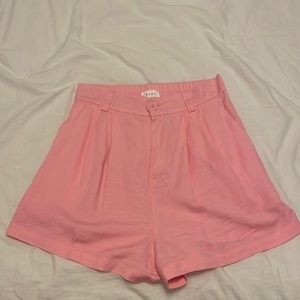 MABLE high-waisted linen pink shorts; size Small; boutique